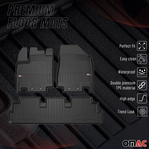 Nissan Pathfinder Floor Mat - Omac - Proline Premium TPE 3 Pcs - Black - 2022-2025 Nissan Pathfinder Floor Mat - Omac - Proline Premium TPE 3 Pcs - Black - 2022-2025